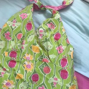 Lilly Pulitzer girl dress open back size 10 but fits 7 years old.